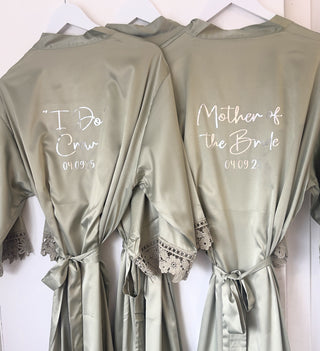 Luxury Silk Robe with Lace Trim