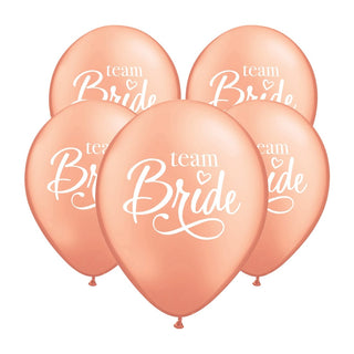 11" Rose Gold Team Bride Latex Balloons  ( 6 per Pack)