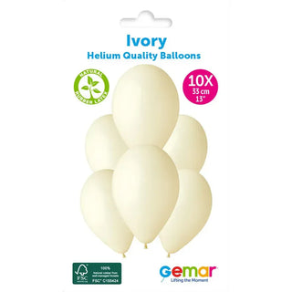 13" Latex Ivory Balloons (10pk)
