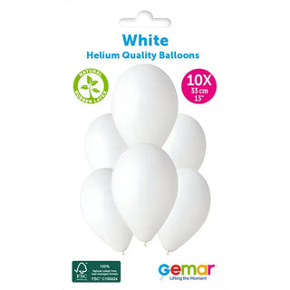13" Latex White Balloons (10pk)