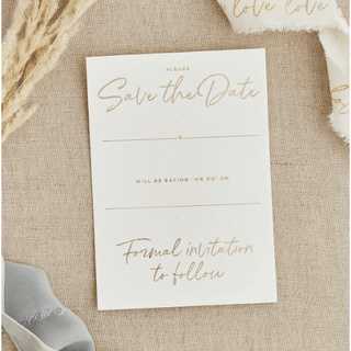 20 Gold Save the Date Cards