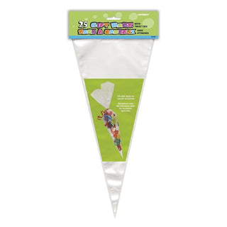 25 Clear Large Cone Cello Bags