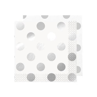 Silver Dots Beverage Napkins (16 pack)