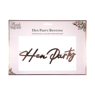 Hen Party Rose Gold Banner â€“ elegant rose gold bunting for hen night decorations