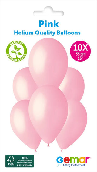 13" Latex Pink Balloons (10pk)