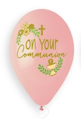 13" Pink Latex on Your Communion (6 Balloons)