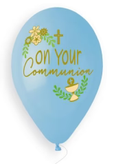 13" Blue Latex on Your Communion (6 Balloons)