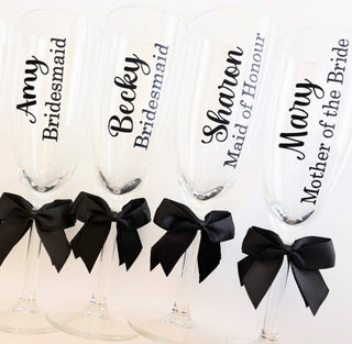 Personalised Champagne Glass Flute - Any Colour