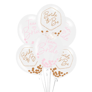 6 Confetti Hen Night Latex Balloon