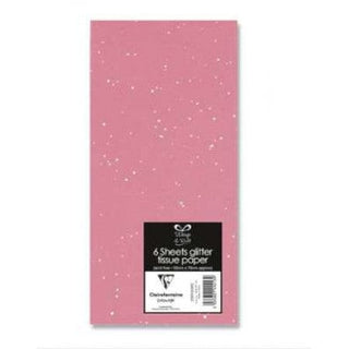 6 Tissue Sheets,  Glitter Pink