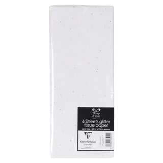 6 Tissue Sheets,  Glitter White