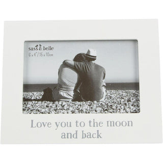 Sass & Belle Love You to the Moon & Back Photo Frame White