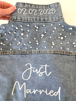Personalised Pearl Denim Jacket