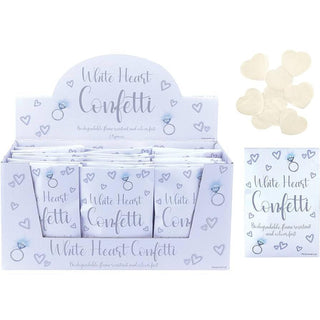 Bio Degradable White Heart Confetti