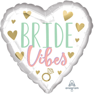 17-inch foil balloon with 'Bride Vibes' text, ideal for hen party decorations