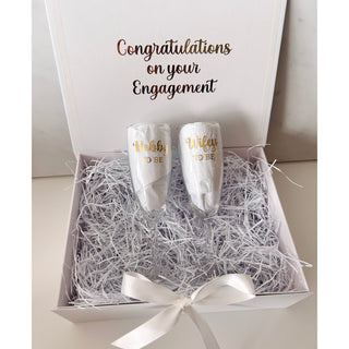 Personalised engagement glasses gift set