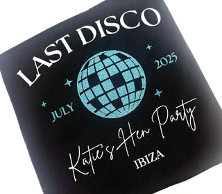 Personalised T-shirt - Sparkly Last Disco