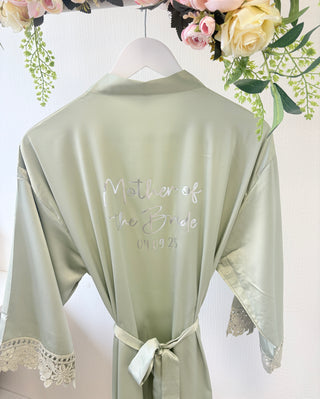 Luxury Silk Robe with Lace Trim