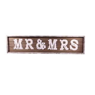 Large Mr & Mrs rustic sign