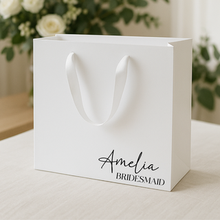 Personalised Gift Bag - Medium White