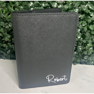 personalised leather passport holder - groom