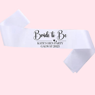 Personalised Sash Hearts