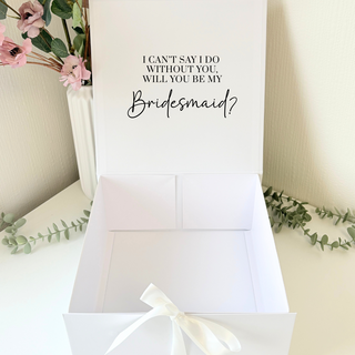 Personalised White Gift Box with Ribbon Tie