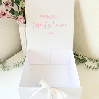 Personalised Floral Gift Box with Ribbon Tie