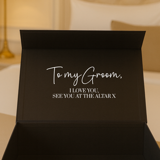 Personalised Black Gift Box with Magnetic Closure