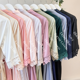 Luxury Silk Robe with Lace Trim