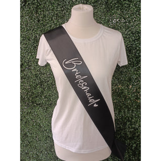 Bridesmaid Black &White Sash