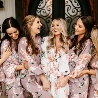 Luxury Floral Ruffle Cotton Robe