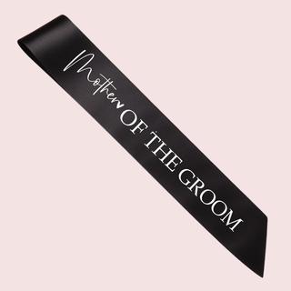 Mother Of The Groom Black & White Sash
