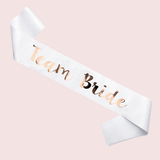 White Team Bride Hen Party Sash