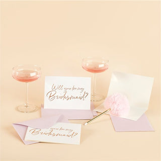 Pack of 5 Will You Be My Bridesmaid cards â€“ A6 size with elegant design