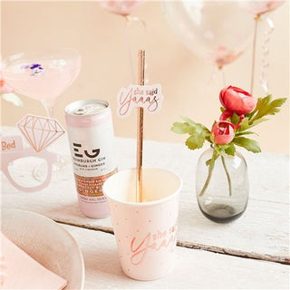 She Said Yaaas rose gold foil paper cups â€“ pack of 10 hen party drinkware