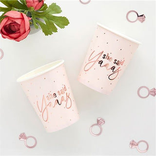 She Said Yaaas rose gold foil paper cups â€“ pack of 10 hen party drinkware