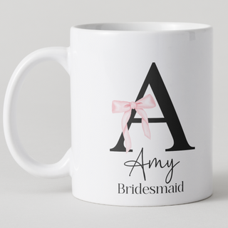 Personalised Initial Mug - Pink Bow