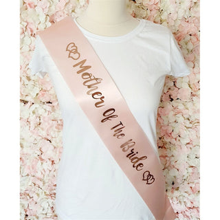 Mother of the Bride Satin Sash, Pink & Rose Gold