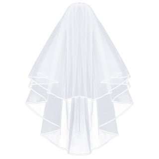 Veil White with Satin Trim