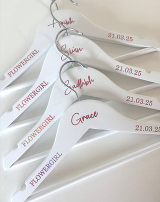 Personalised Bridal Children's Hanger - Small White