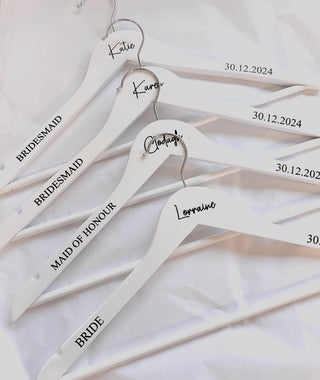 Personalised Bridal Hanger - White (Silver Hook)