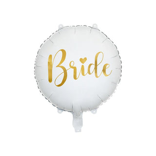 Foil Balloon, White & Gold, Bride