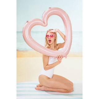 Foil balloon Heart frame, 86x83.5 cm, light pink