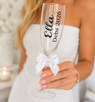 Personalised Debs Champagne Glass Flute - Any Colour