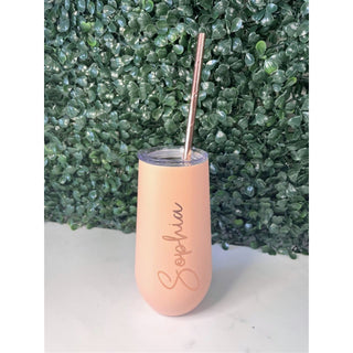 Personalised Champagne Tumbler - Peach