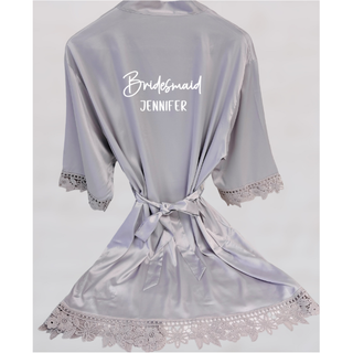 Satin Grey Bridesmaid Satin Robe