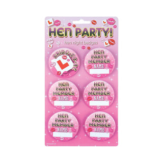 Badge Hen Night 5.7cm (6 badges)