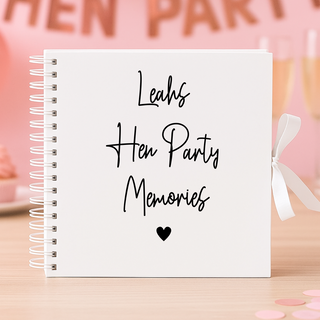 Personalised Hen Party Guest Book - White