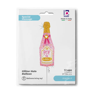 Pink Pop The Bubbly Champagne Bottle Foil Balloon - 37 inch